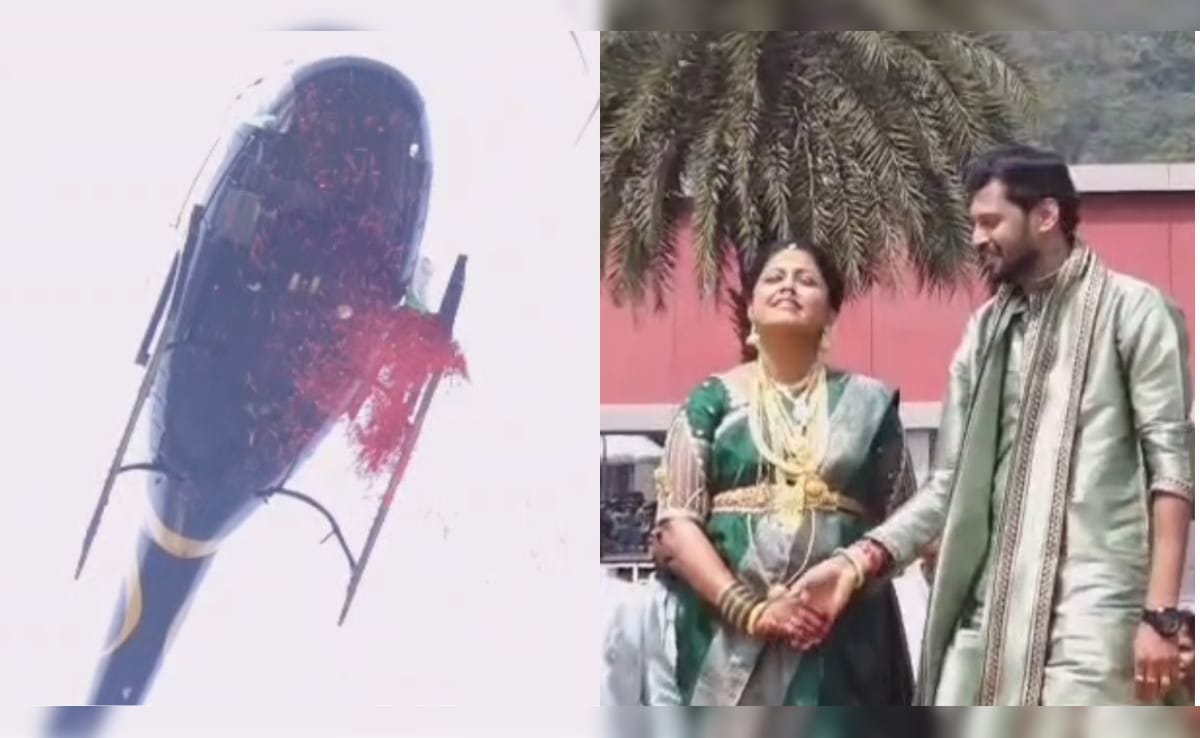 Mangaluru Man Surprises Pregnant Wife With Flower Shower From Chopper