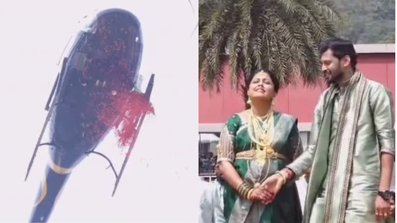 Mangaluru Man Surprises Pregnant Wife With Flower Shower From Chopper
