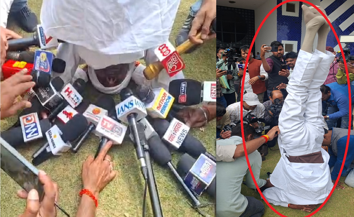 MP Vidhan Sabha: 'मर जाऊंगा लेकिन डरूंगा नहीं'; सदन के बाहर कांग्रेस MLA बाबू जंडेल का शीर्षासन, FIR पर विवाद