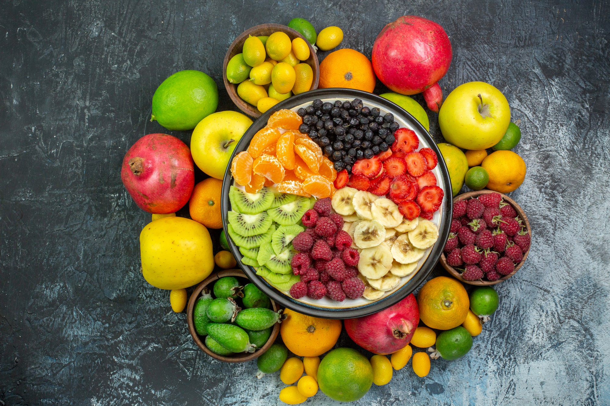 Fruits provide dietary fibre, vitamins, minerals and antioxidants