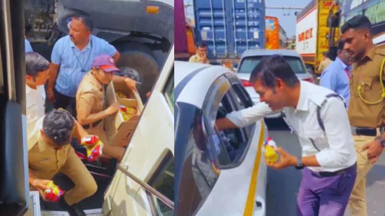 खाकी वर्दीतील माणुसकी....! लोणावळ्यात वाहतूक कोंडीत अडकलेल्या प्रवाशांना पोलिसांचा मदतीचा हात, Video Viral