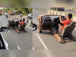 सड़क पर दौड़ी कबाड़ी कार, इंजन और सीट के सहारे कर डाली खुली सवारी, ड्राइविंग स्किल देख लोगों ने पीट लिया माथा