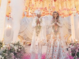 Shikhar Dhawan And Sophie Shine Stun In Custom Manish Malhotra Outfits For Their Wedding