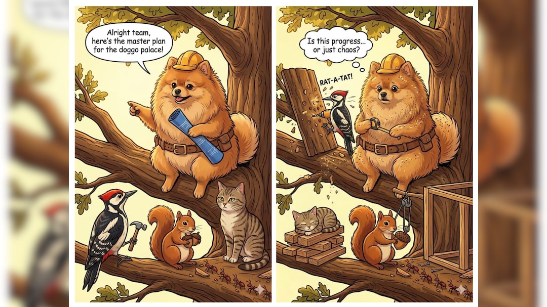 Nano Banana 2 comic strip for pets.