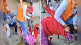 Video: Slipper-And-Stick Fight In Madhya Pradesh Over Setting Up Kiosk