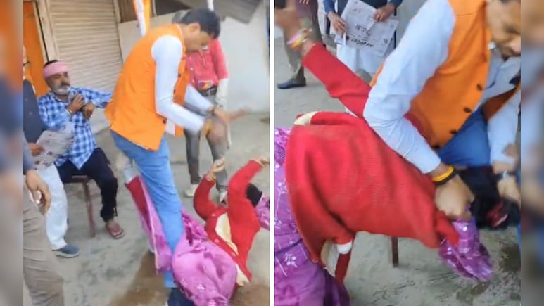 Video: Slipper-And-Stick Fight In Madhya Pradesh Over Setting Up Kiosk