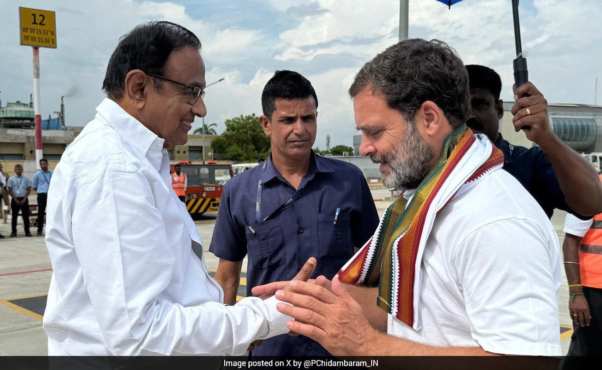 P Chidambaram Dodges Question On Trump, Rahul Gandhi's 'Dead Economy' Remark