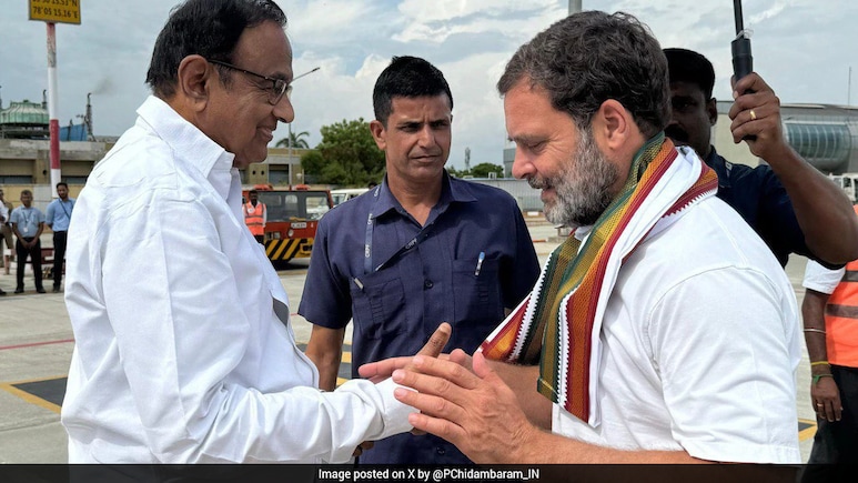 P Chidambaram Dodges Question On Trump, Rahul Gandhi's 'Dead Economy' Remark