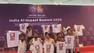 Video: Shirts Off, Youth Congress Workers Protest At AI Summit Over India-US Deal