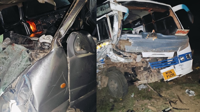 भिंड में भीषण हादसा, 5 की मौत, 6  गंभीर, बारातियों को छोड़कर लौट रही बस ने कार को मारी टक्कर