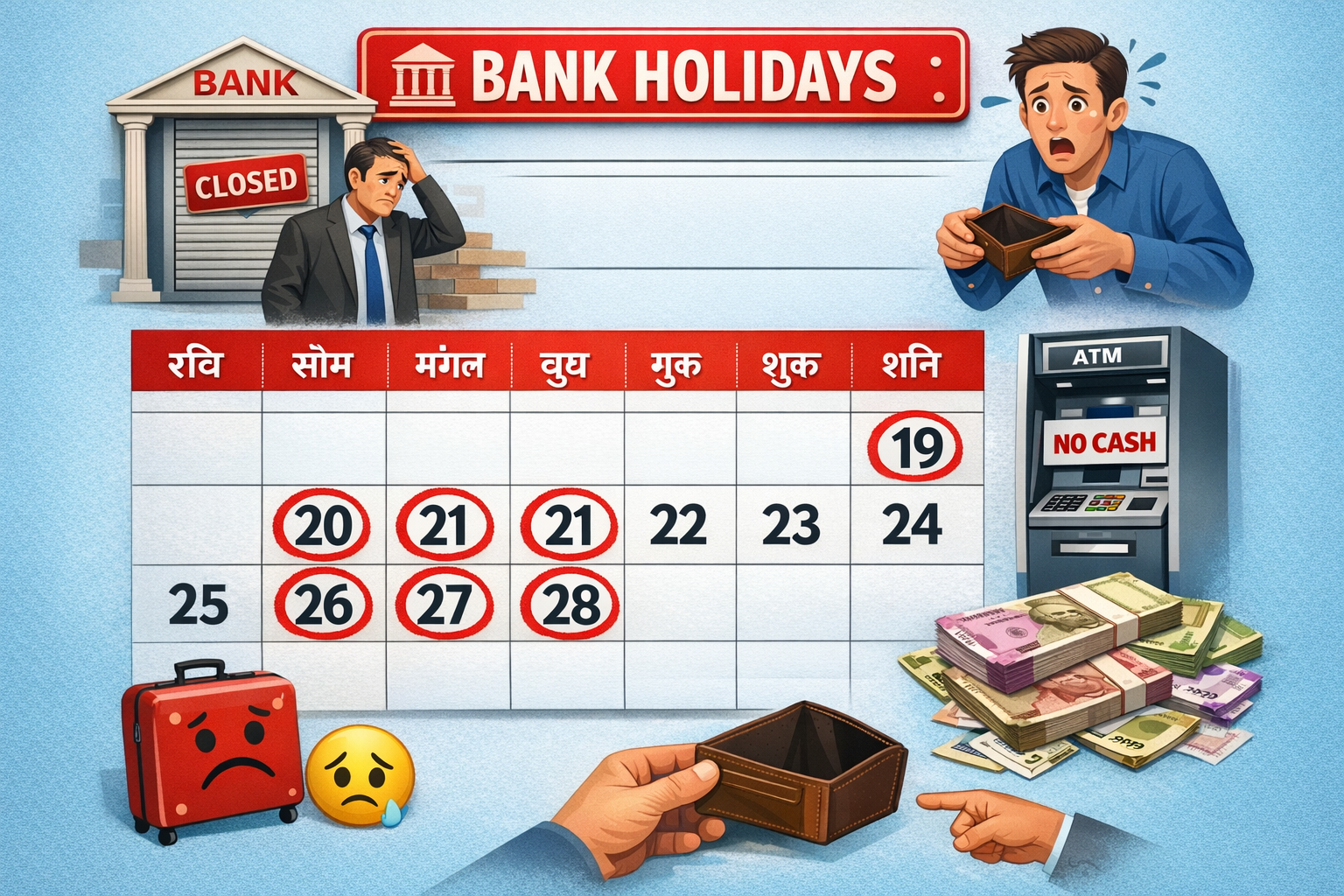 Bank Holidays List: फरवरी के बचे हुए 13 दिनों में 6 दिन बैंक बंद, देख लें ये लिस्ट, वरना लौटना पड़ेगा खाली हाथ