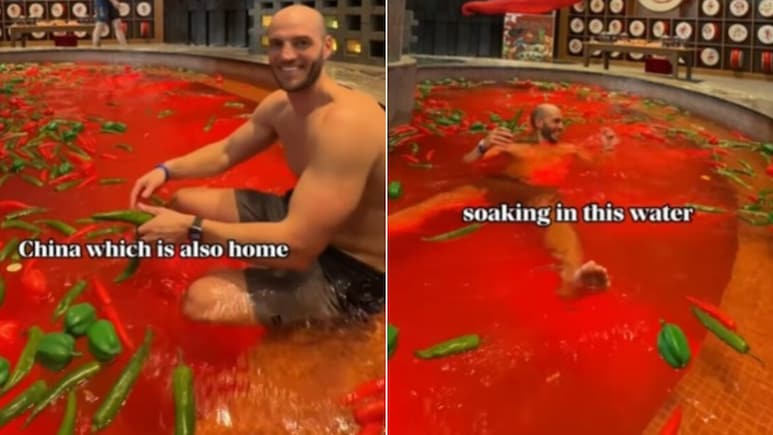 दुनिया का सबसे अजीब स्पा! दूध में मिर्ची मिलाकर नहा रहे लोग, Video देख सिहर उठे यूज़र्स