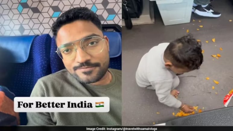 पिता ने 2 साल के बेटे को सिखाया सिविक सेंस, ट्रेन में करवाया ऐसा काम, Video देख भावुक हुए लोग