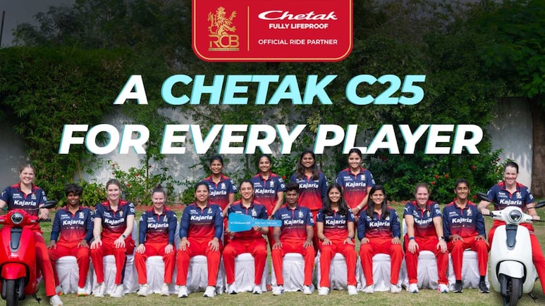 Bajaj Chetak C25 Electric Scooters Gifted To RCB Women's Team After WPL Win