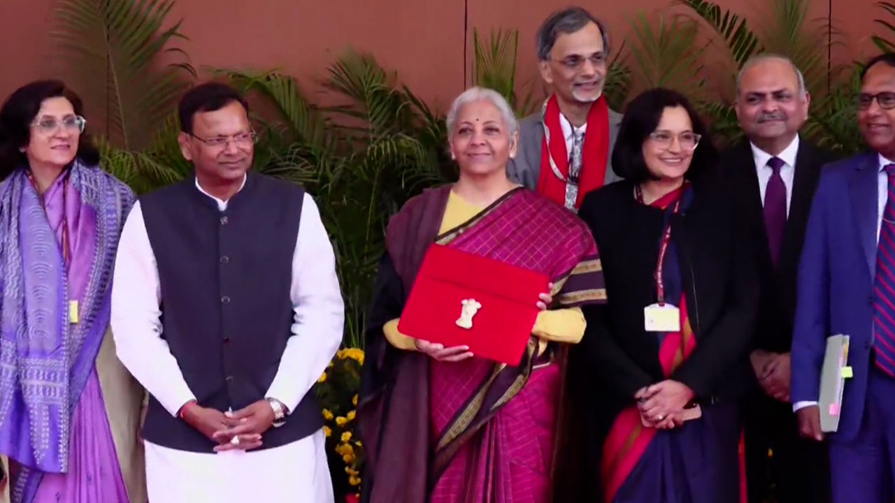 Ahead Of Budget 2026: Nirmala Sitharaman Poses With Budget Tablet