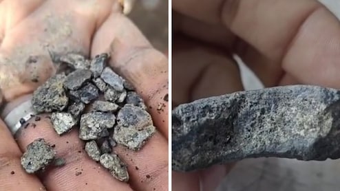 अलवर में खुदाई के दौरान निकली चांदी जैसी चमकदार वस्तु, कीचड़ में उतरकर पत्थर बटोरने लगे लोग