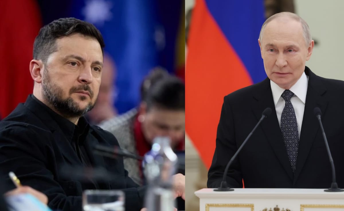 After four years of war, Volodymyr Zelensky and Vladimir Putin.