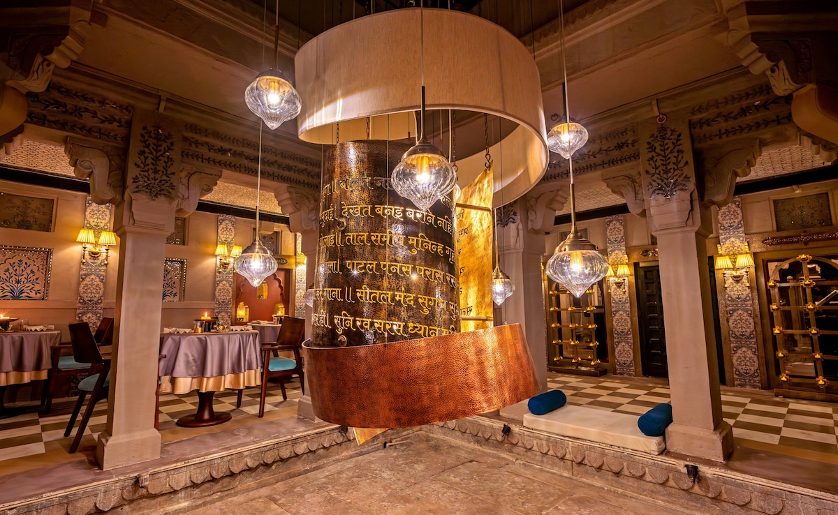 True to its name, Aangan, meaning courtyard, sits in a space that once belonged to the Maharaja of Darbhanga. 