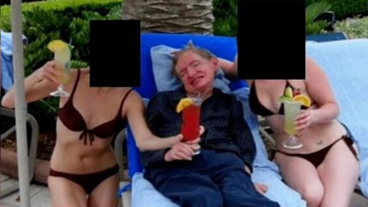 Stephen Hawking Seen Sipping Drinks With Women In Bikinis In Epstein Files