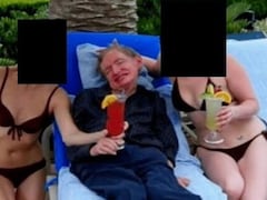 Stephen Hawking Seen Sipping Drinks With Women In Bikinis In Epstein Files