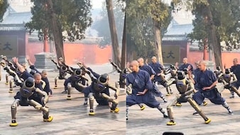 आखिर क्यों चीन...रोबोट को इंसानों के साथ मार्शल आर्ट ट्रेनिंग दे रहा है? शाओलिन मंदिर से वायरल हुआ वीडियो