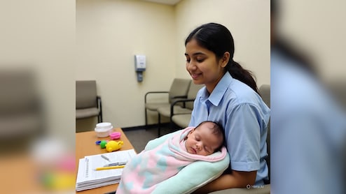 10 दिन के बच्चे को गोद में लेकर 12वीं का एग्जाम देने पहुंची छात्रा, सेंटर पर बनाया गया मदर-फ्रेंडली रूम