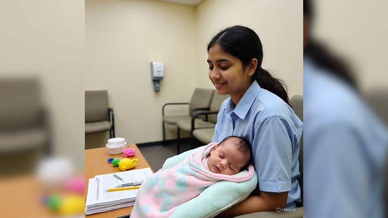 10 दिन के बच्चे को गोद में लेकर 12वीं का एग्जाम देने पहुंची छात्रा, सेंटर पर बनाया गया मदर-फ्रेंडली रूम