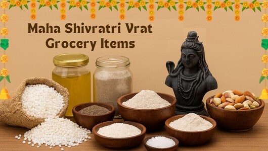 Maha Shivratri Vrat Grocery: साबूदाना से लेकर कुट्टू सिंघाड़े के आटे तक, एक ही जगह पाएं व्रत के लिए सभी चीज़ें