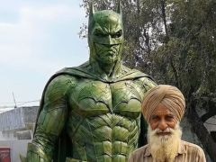 Man Crafts Stunning Batman Statue From Coconut Leaves, Video Goes Viral
