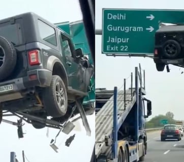 NH-48 पर साइन बोर्ड में घुसी थार! AI या हकीकत? जानिए Viral Video का सच