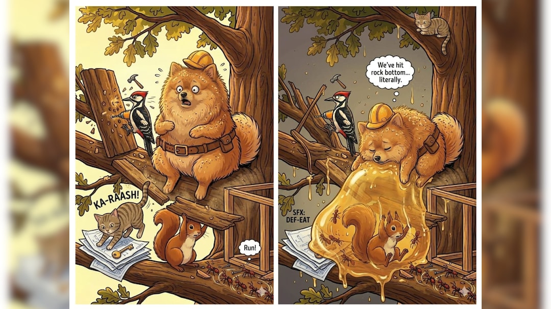 Nano Banana 2 comic strip for pets.