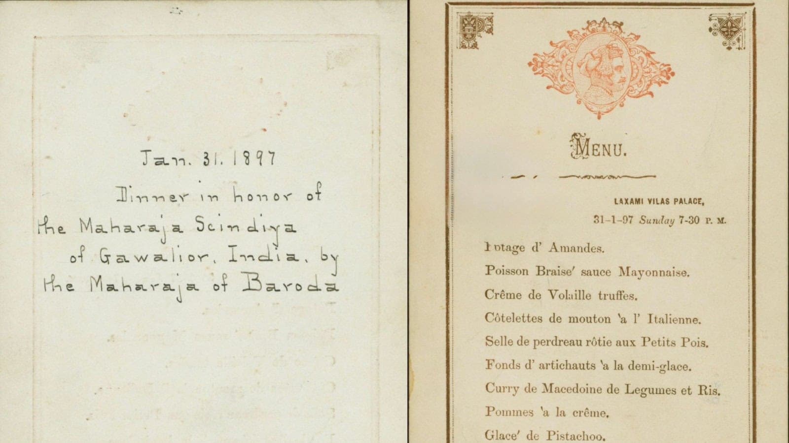 Viral: Maharaja Of Baroda's Dinner Menu From 1897 For Maharaja Of Gwalior