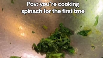 Viral Video Shows The Struggle Of Cooking Spinach For First The Time