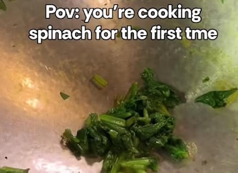 Watch: Viral Video Shows The Relatable Struggle Of Cooking Spinach For The First Time