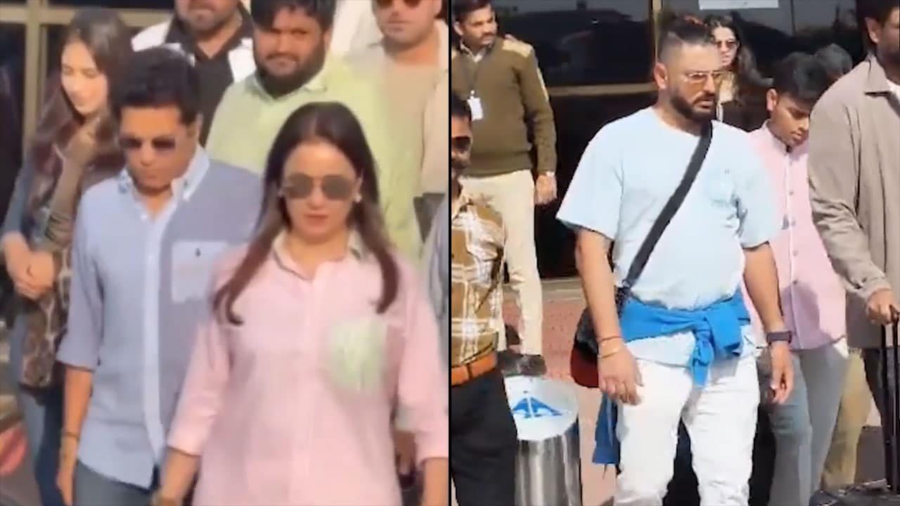 Former Cricketers Sachin Tendulkar And Yuvraj Singh Spotted In Jamnagar, Gujarat