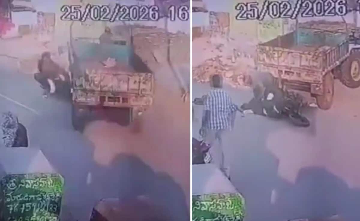 तेज रफ्तार ट्रैक्टर से जा टकराई बाइक, बाइक सवार के ऊपर से निकल गया ट्रैक्टर का टायर... CCTV में कैद हुआ हादसा