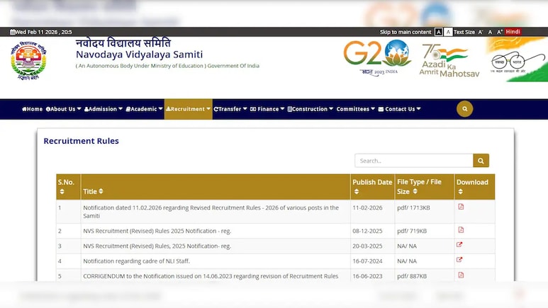 NVS Recruitment 2026 Guidelines: Check Key Updates For Teaching And Non-Teaching Roles