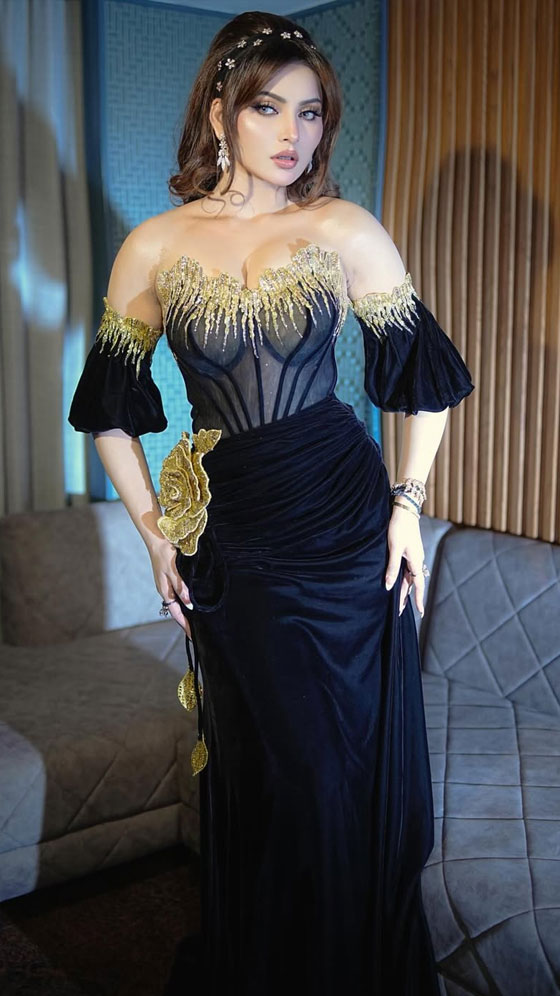 Urvashi Rautela Drops a Black‑and‑Gold Slay Fit
