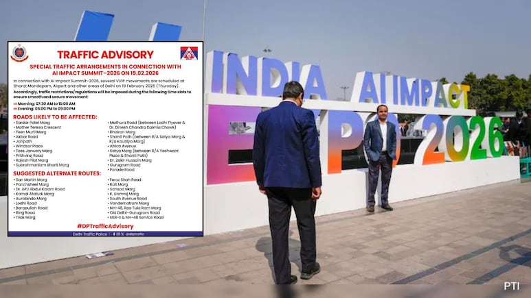Delhi Traffic Advisory: AI समिट को लेकर दिल्ली में VVIP मूवमेंट, घर से निकलने से पहले चेक कर लें यह एडवाइजरी, जानें कौन से रास्तों पर न जाएं