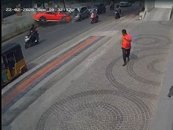 CCTV Shows Moment 4-Crore Ferrari Jumps Divider, Rams Car In Hyderabad