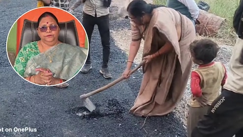 सड़क बना रही थी टनाटन, विधायक मैडम ने जैसे ही मारा फावड़ा, खुल गई भ्रष्टाचार की पोल, देखें VIDEO