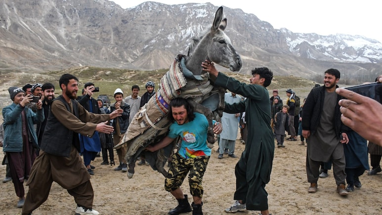 अफगानिस्तान में गधे कर रहे इंसानों की सवारी! तस्वीरों में दिखा अफगान पावर- PHOTOS