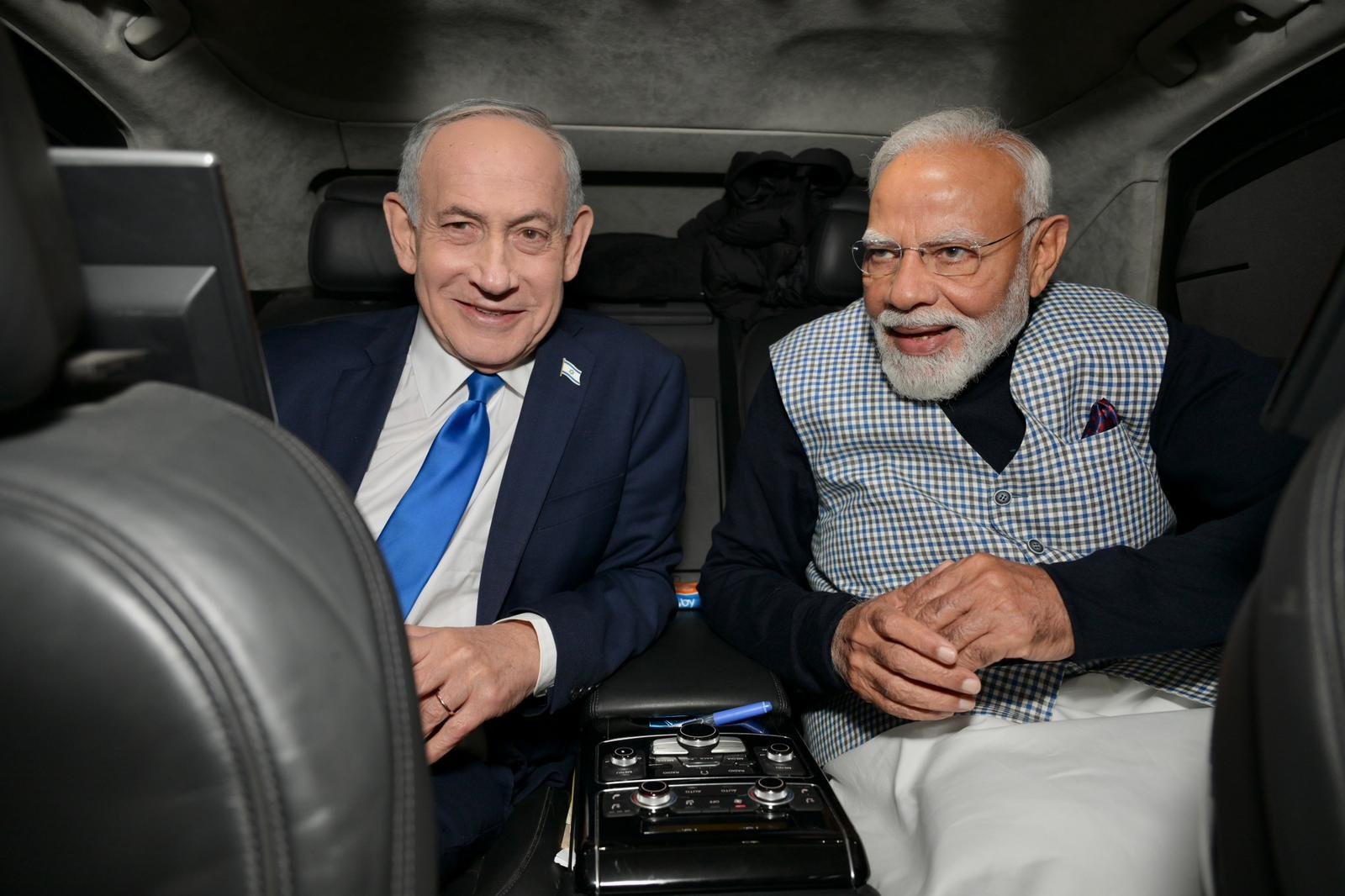 Latest In PM Modi's 'Carplomacy' Series: A Ride With Netanyahu In Israel