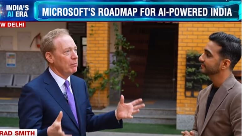 Exclusive: 'दुनिया का सबसे बड़ा AI क्लासरूम है भारत', एनडीटीवी से बोले माइक्रोसॉफ्ट के प्रेसिडेंट ब्रैड स्मिथ