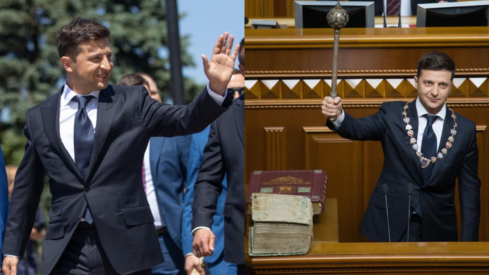 Volodymyr Zelensky on the say of his oath taking ceremony on April 20, 2022.