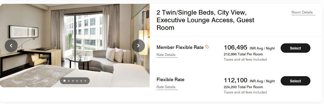 2 Twin/Single Beds, City View, Executive Lounge Access 