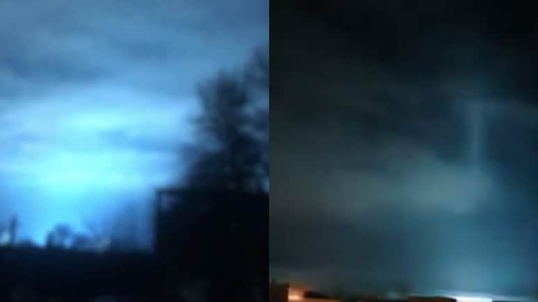 Lightning Or New Missile? Blue Flares Light Up Iran Skies Amid Strikes
