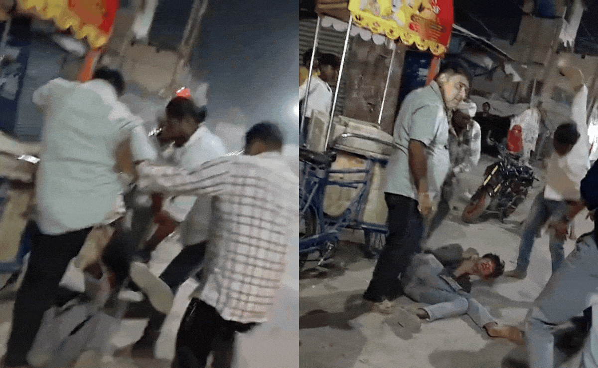 Video: चेहरे पर चप्पलों की बरसात, जमकर चले लात घूसे, इस शक में युवक के साथ बीच सड़क पर बर्बरता