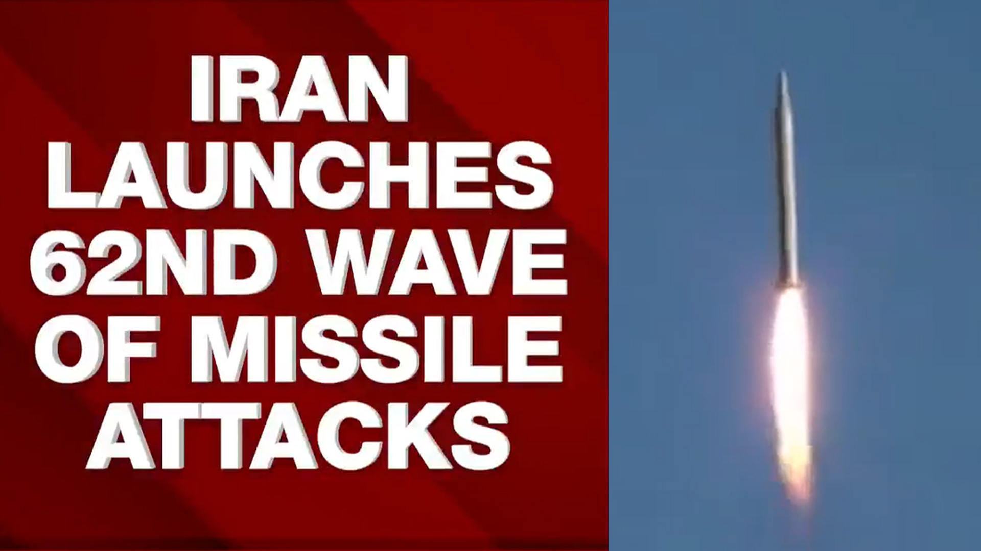 Missile Escalation: Iran Unleashes 62nd Wave Against Israel, US Assets