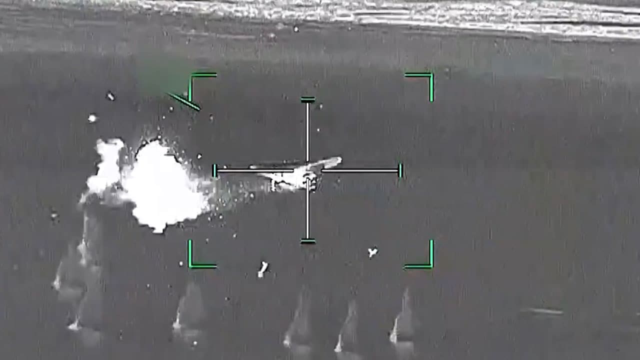 UAE Releases Dramatic Footage Of Iranian Drone Being Shot Down